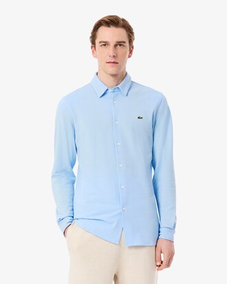 슬림핏 저지 솔리드 셔츠