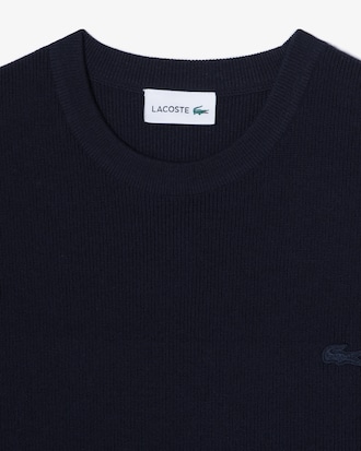 반팔 립조직 연사 크루넥 풀오버