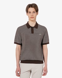 스트라이프 반팔 스웨터 폴로 셔츠