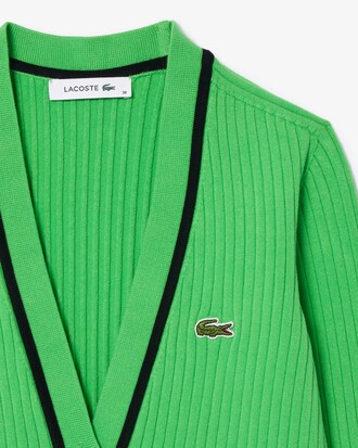 3D 립조직 브이넥 가디건