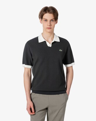 배색 카라 반팔 스웨터 폴로 셔츠