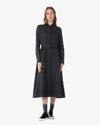 플란넬 우븐 롱드레스