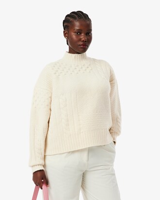 아란 케이블 터틀넥 풀오버