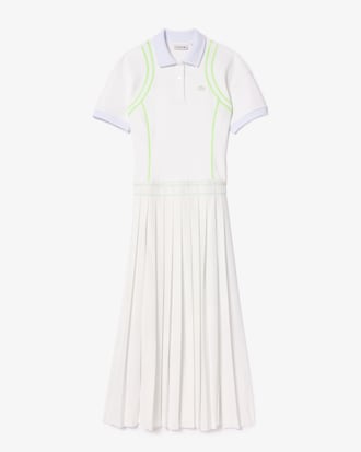 플리츠 반팔 폴로 롱드레스
