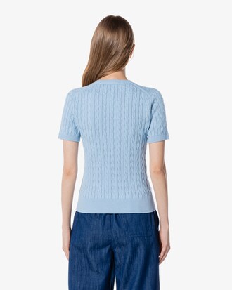 케이블 반팔 크루넥 풀오버