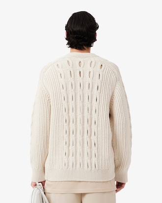 루즈핏 오픈워크 케이블 가디건