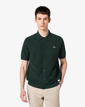 허니콤 피케 반팔 가디건