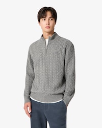 케이블 반집업 풀오버