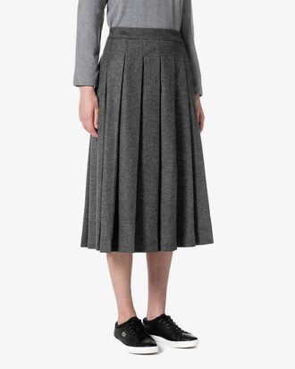 울 플리츠 스커트