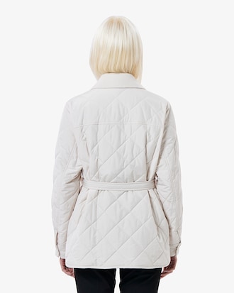 울배색 벨티드 퀼팅 점퍼