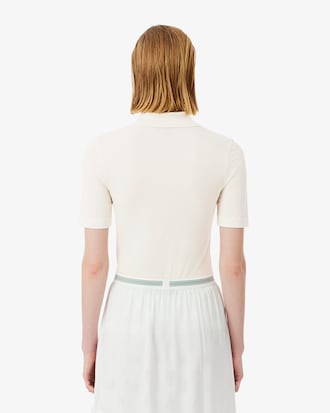 여성 실크 피케 슬림 폴로