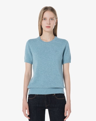 알파카 울 반팔 스웨터