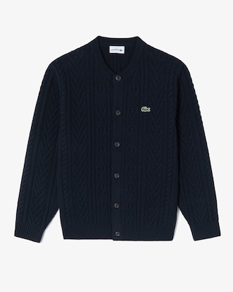 변형 케이블 크루넥 가디건