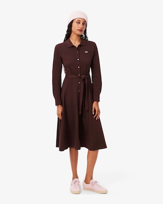 핏앤플레어 벨티드 폴로 드레스