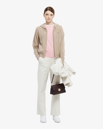 울 캐시미어 후드집업 스웨터