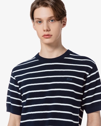 솔리드 반팔 크루넥 스웨터