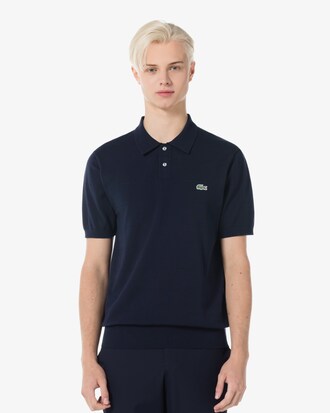 솔리드 반팔 폴로 스웨터