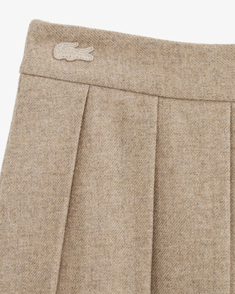 울 플리츠 미디스커트