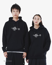 라코스테 X 고질라 후드 스웻셔츠