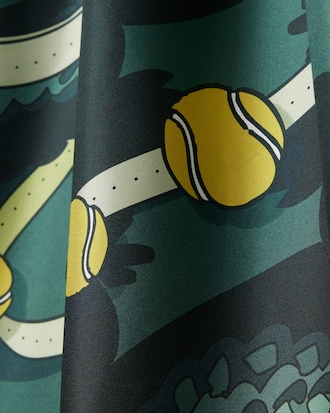 테니스 그래픽 실크 스카프