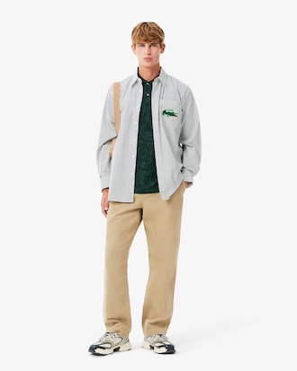 플라워 자카드 반팔 폴로