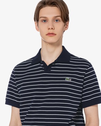 오픈카라 핀스트라이프 폴로 셔츠