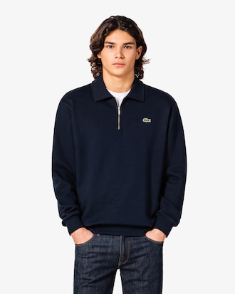 베이직 반집업 스웻셔츠