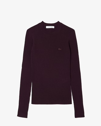 슬림핏 립조직 크루넥 스웨터