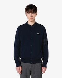 크루넥 소매팁 가디건