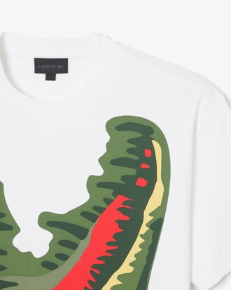 루즈핏 크록 그래픽 인터록 저지 티셔츠