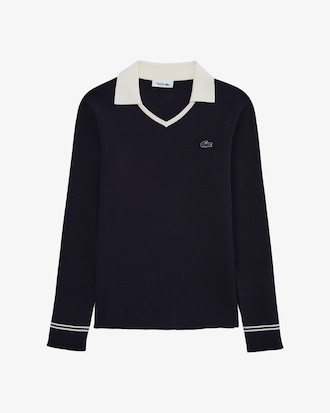 V넥 카라 긴팔 스웨터