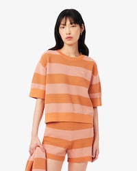 썸머 스트라이프 반팔 스웨터