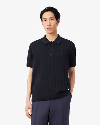 PARIS PACK 립조직 반팔 폴로 스웨터