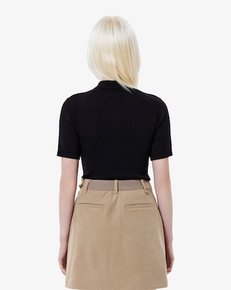 립조직 반팔 스웨터 폴로