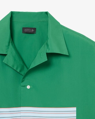 남성 스트라이프 프린트 루즈핏 반팔 셔츠