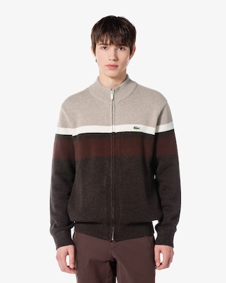 하이넥 컬러블럭 가디건