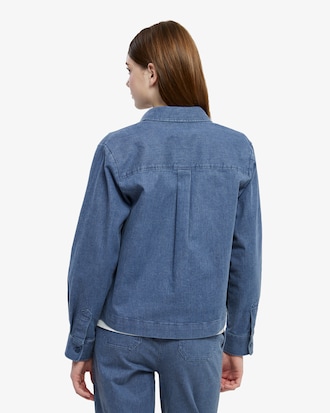 크롭 데님 아우터형 셔츠