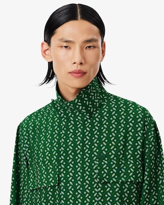 실키 새틴 하이 플랩 칼라 롱슬리브 셔츠