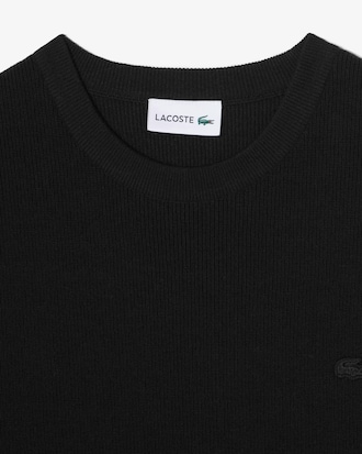 반팔 립조직 연사 크루넥 풀오버