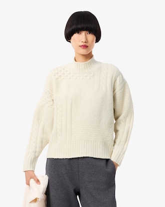 아란 케이블 터틀넥 풀오버