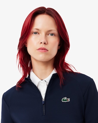 반집업 디자인의 슬림핏 스웻셔츠