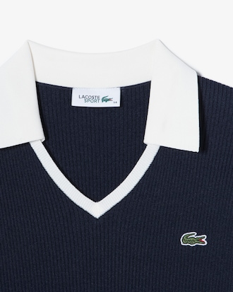 조직감 반팔 폴로 스웨터