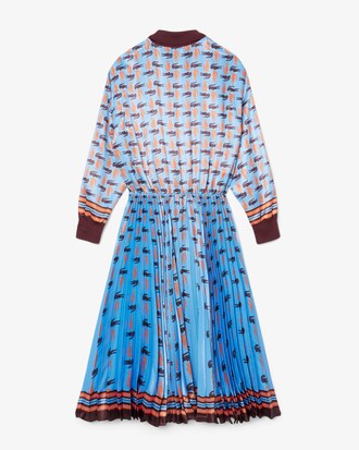 크록 패턴 새틴 드레스