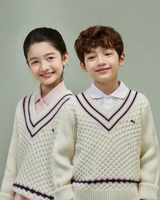 키즈 V넥 스웨터