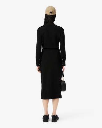 랩스타일 롱 폴로 드레스