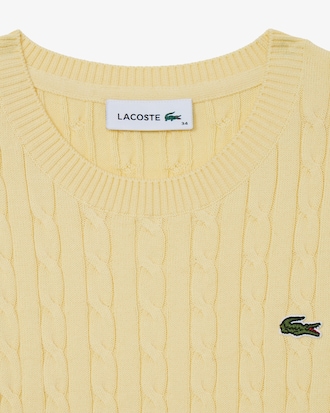 케이블 반팔 크루넥 스웨터