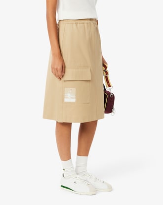 스트레이트핏 트윌 코튼 스커트