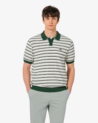 멀티 스트라이프 부클 믹스 반팔 스웨터 폴로 셔츠