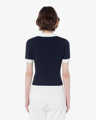 조직감 반팔 폴로 스웨터