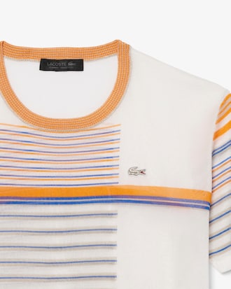 샤이니 이레귤러 스트라이프 니트 티셔츠